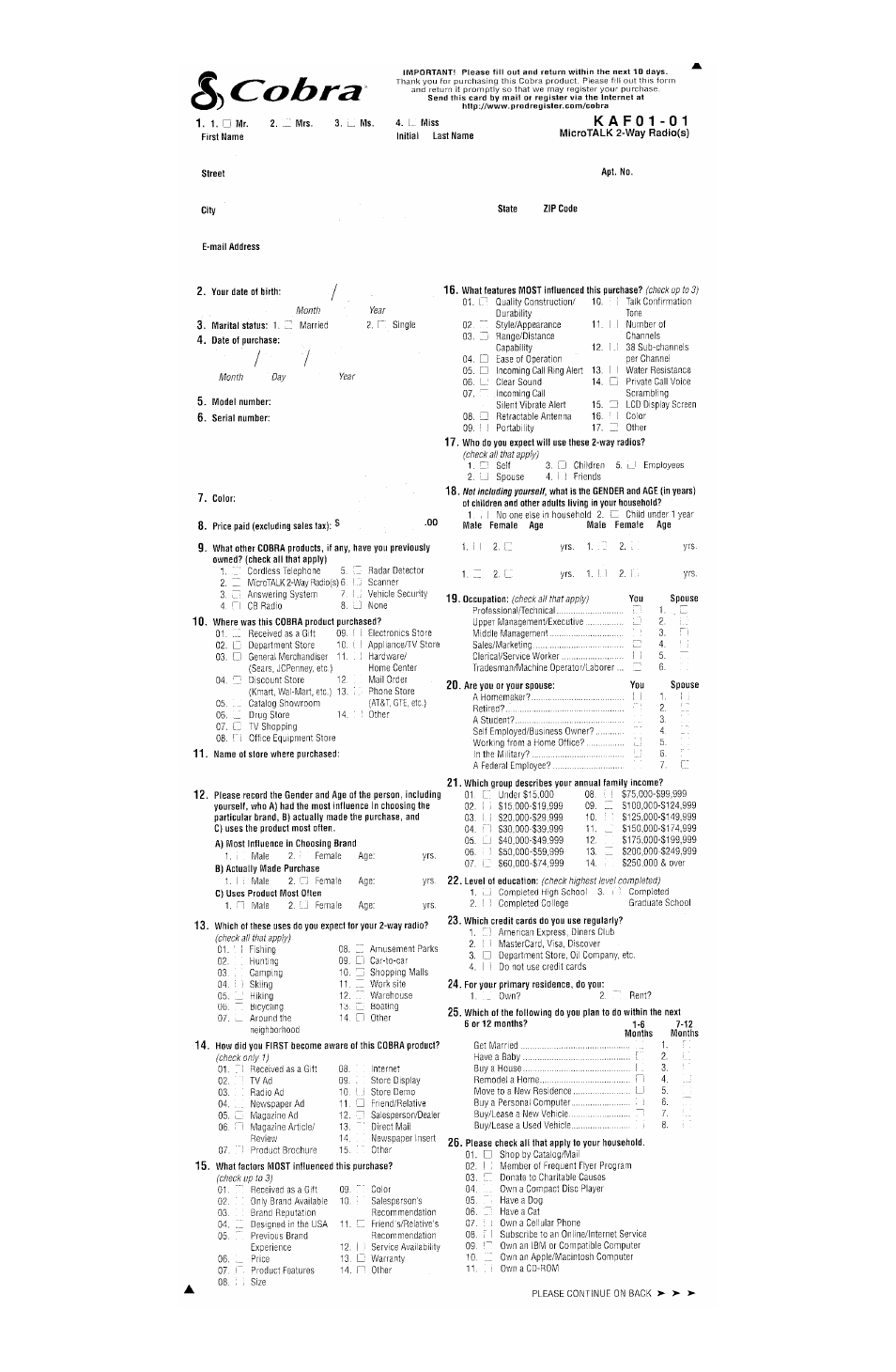 Cobra Electronics PR350WX User Manual | Page 28 / 31