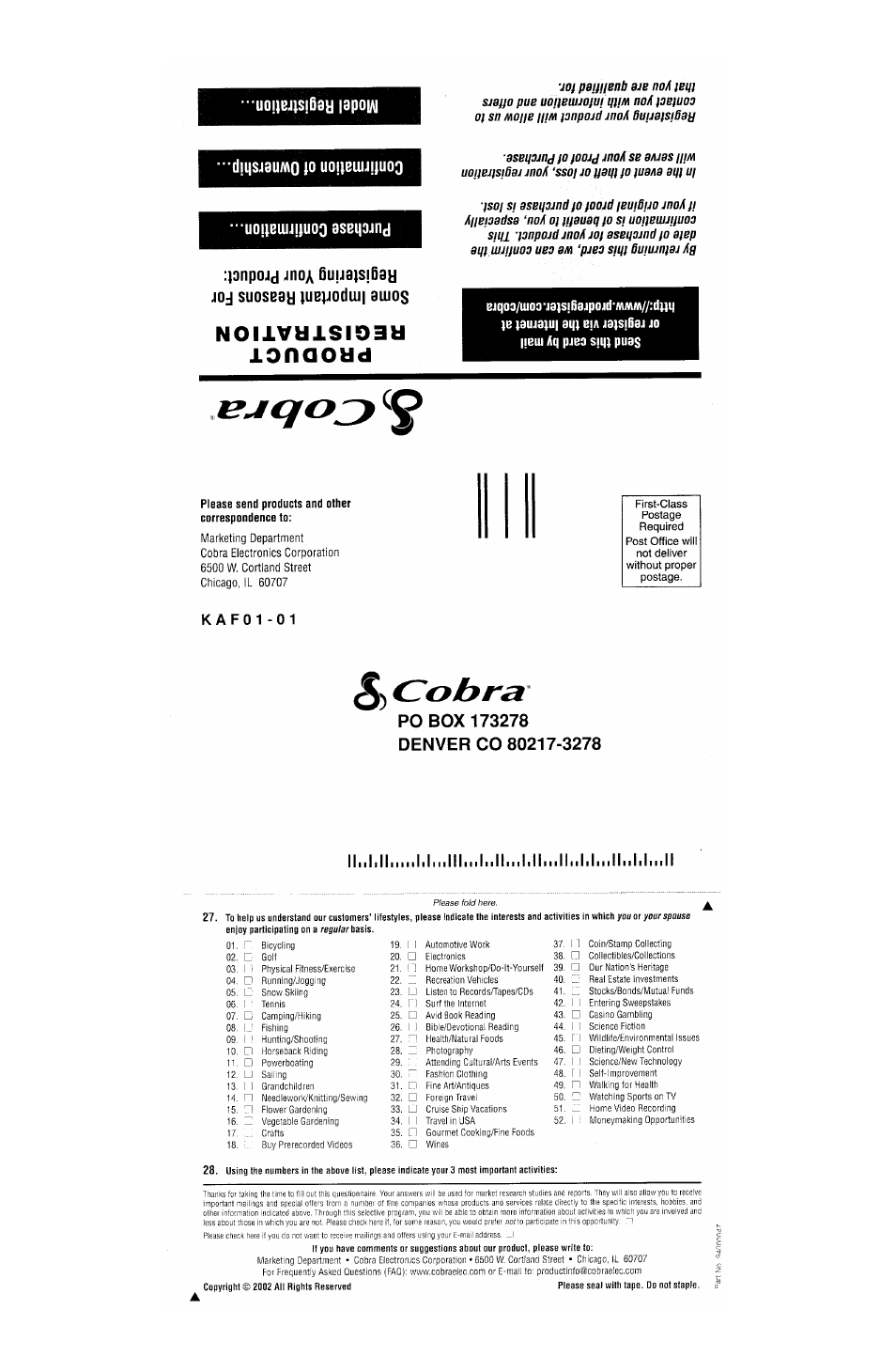 Cobra Electronics PR350WX User Manual | Page 30 / 31