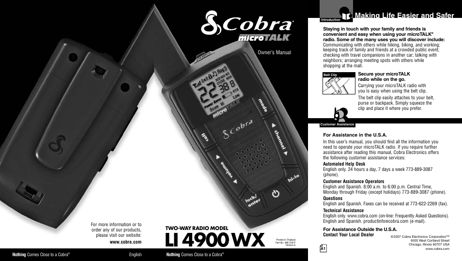 Cobra Electronics LI 4900WX User Manual | 17 pages