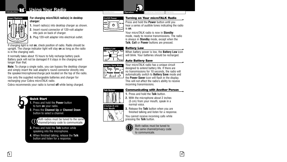 Using your radio | Cobra Electronics LI 4900WX User Manual | Page 4 / 17