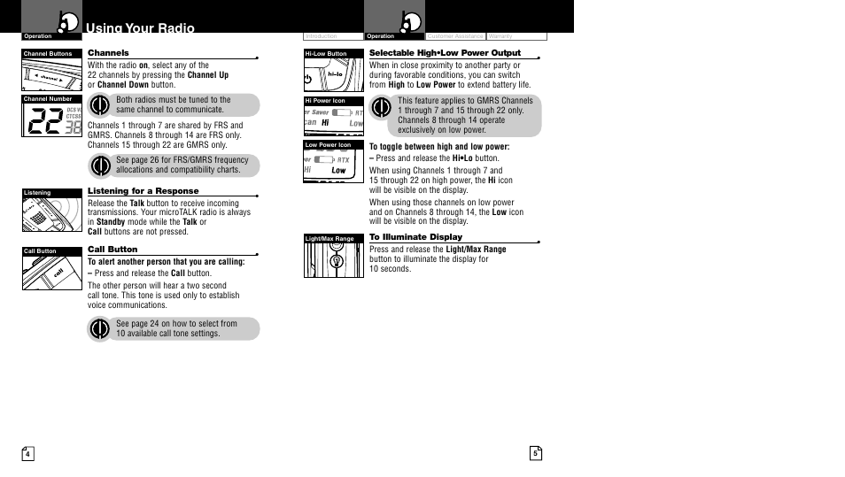 Using your radio | Cobra Electronics LI 4900WX User Manual | Page 5 / 17