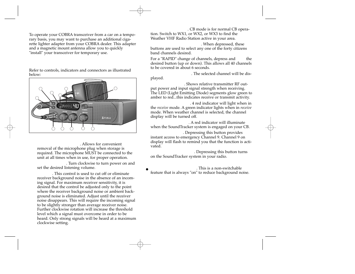 Operation | Cobra Electronics 18 WX ST User Manual | Page 3 / 9