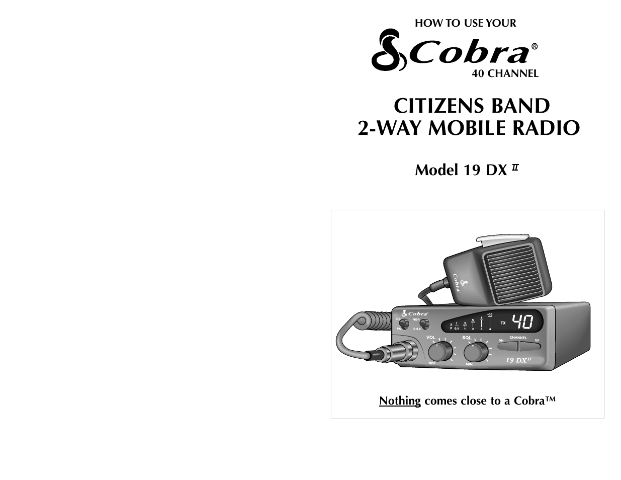 Cobra Electronics 19 DX II User Manual | 9 pages