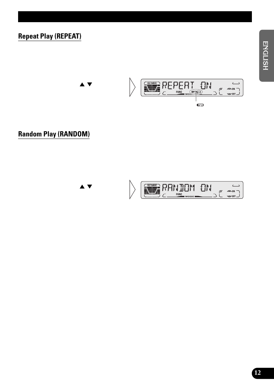 Using the built-in cd player, Repeat play (repeat), Random play (random) | Pioneer DEH-3110 User Manual | Page 13 / 52