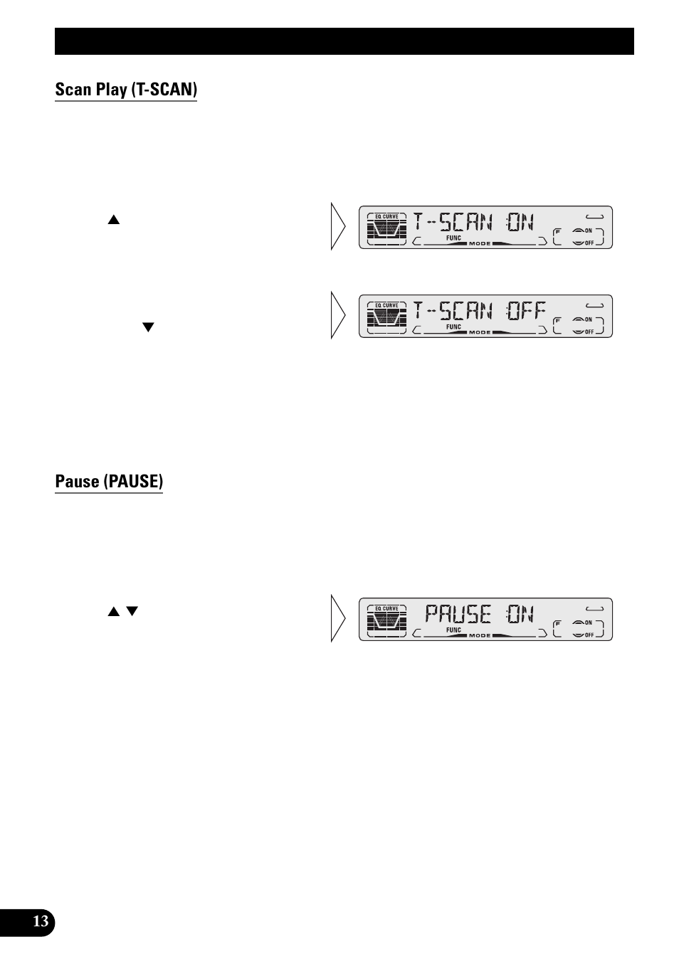 Scan play (t-scan), Pause (pause), Using the built-in cd player | Pioneer DEH-3110 User Manual | Page 14 / 52