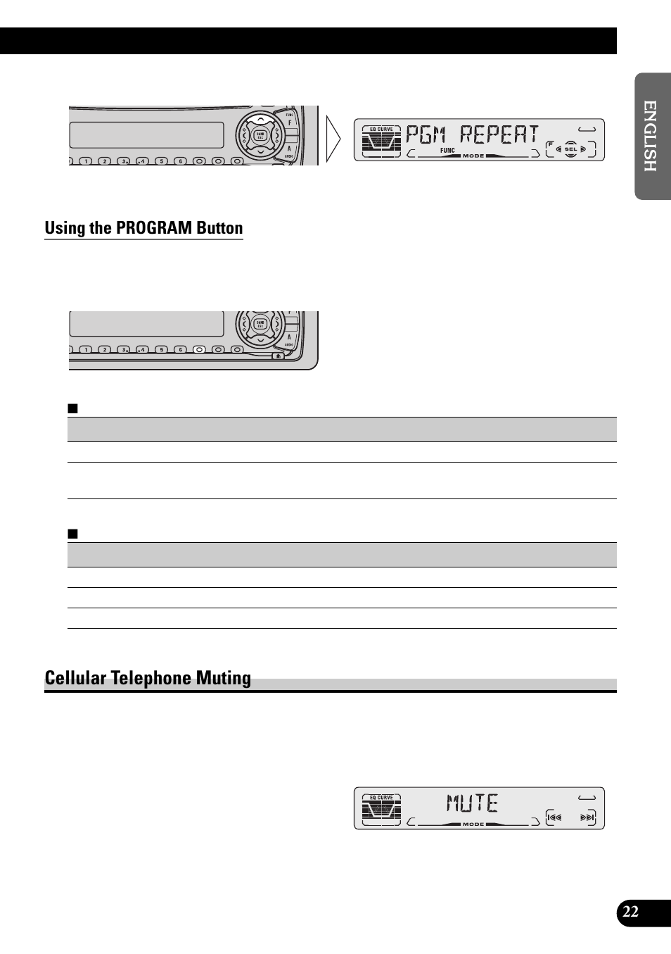 Using the program button, Cellular telephone muting | Pioneer DEH-3110 User Manual | Page 23 / 52