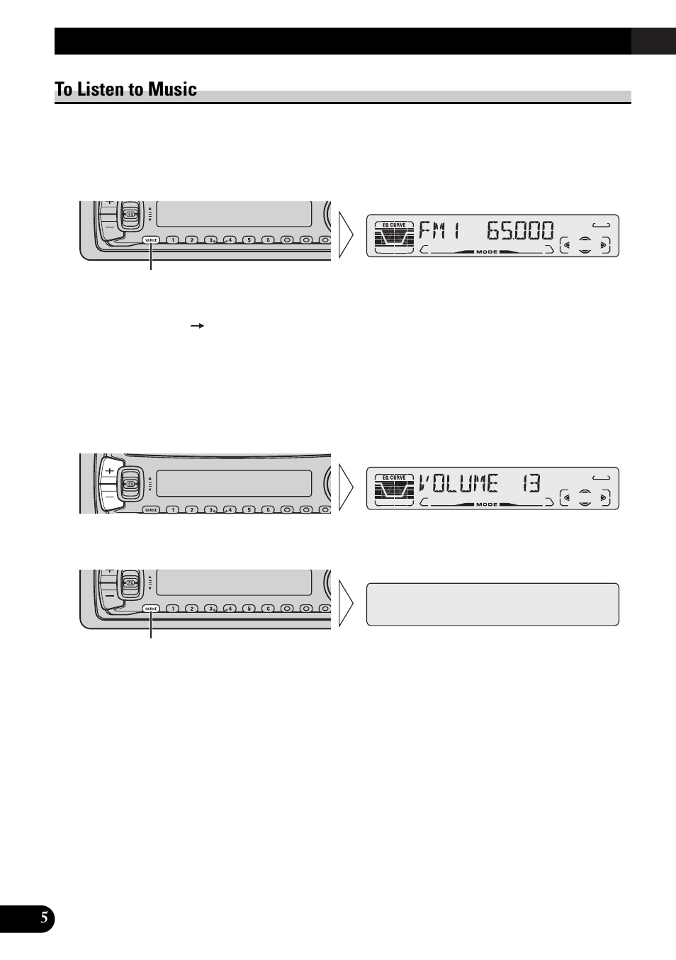 Basic operation, To listen to music | Pioneer DEH-3110 User Manual | Page 6 / 52