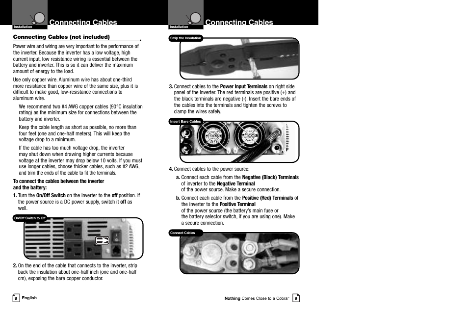 Connecting cables | Cobra Electronics CPI 2550 User Manual | Page 7 / 15