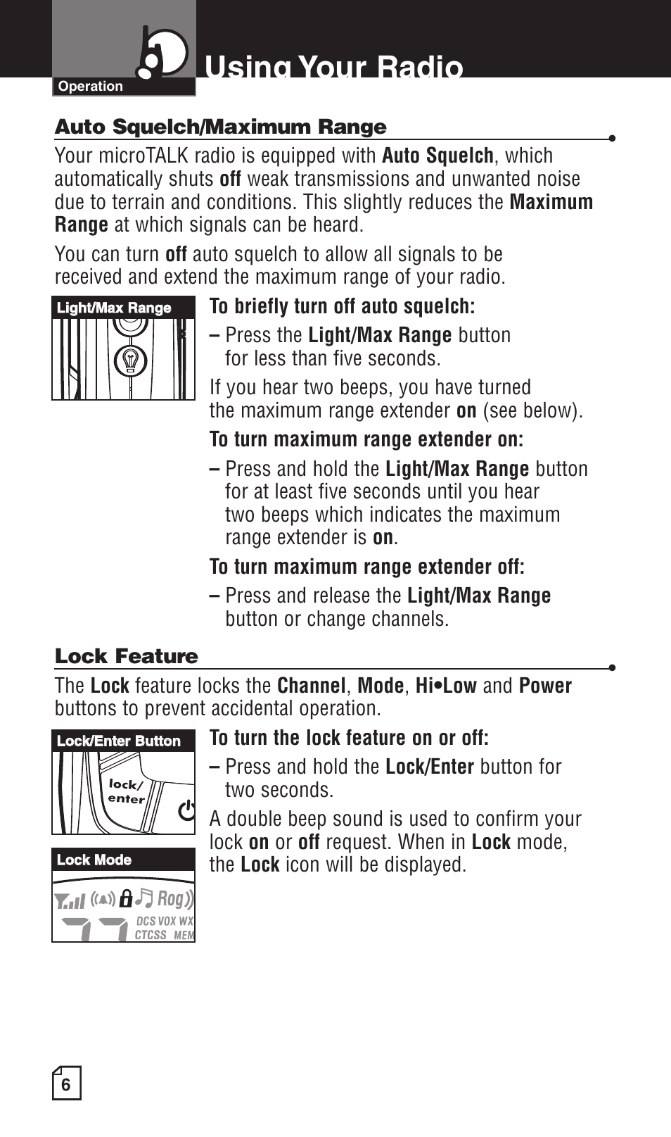 Using your radio | Cobra Electronics LI 6500WXC User Manual | Page 10 / 34