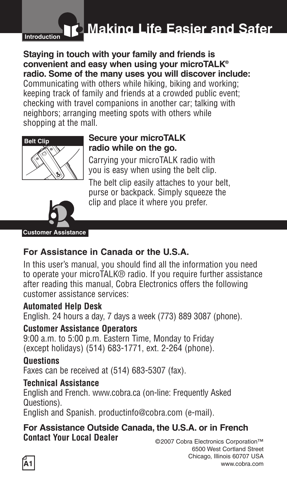 Making life easier and safer | Cobra Electronics LI 6500WXC User Manual | Page 2 / 34