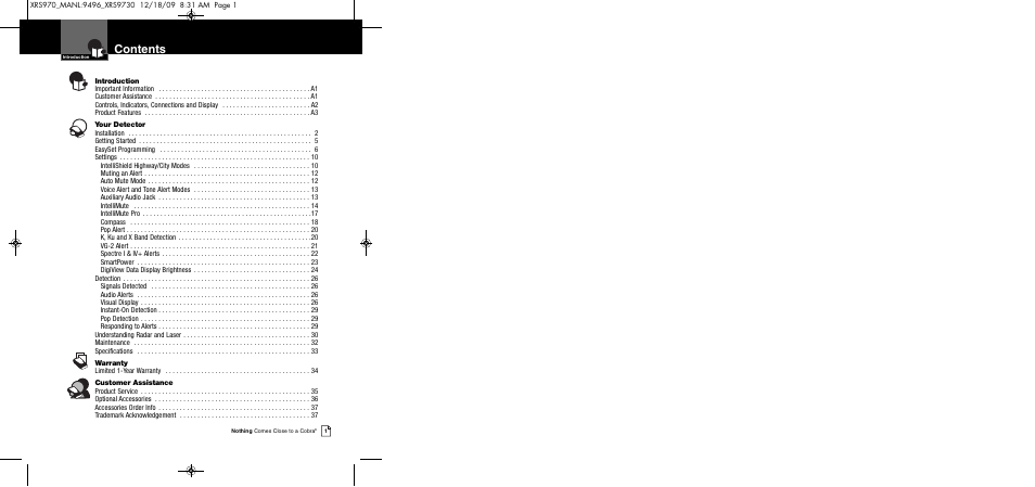 Cobra Electronics XRS 970 User Manual | Page 3 / 21