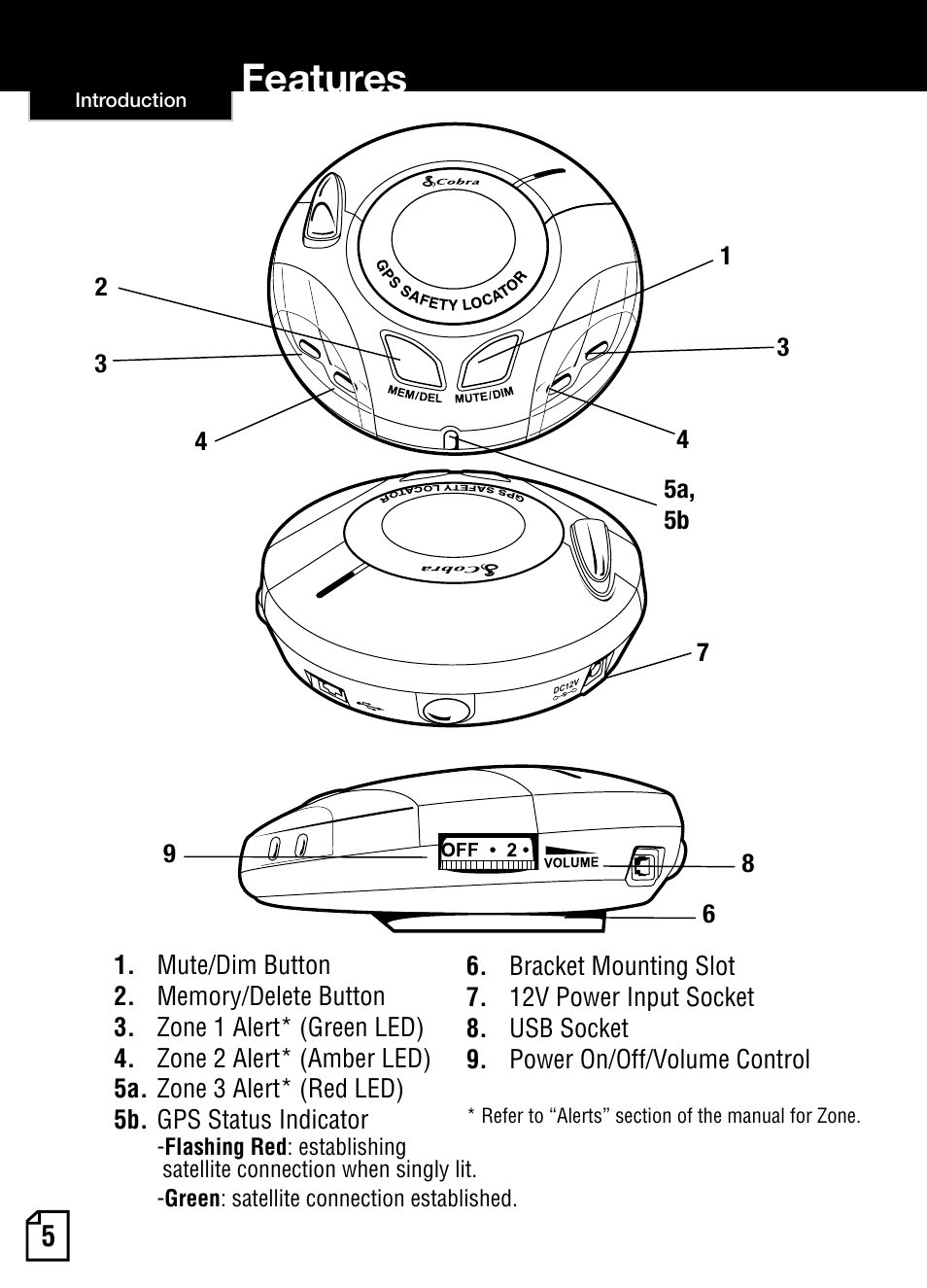 Features | Cobra Electronics AURA SL3 User Manual | Page 6 / 20
