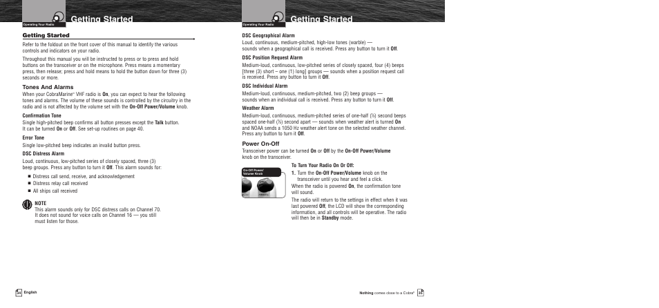 Getting started | Cobra Electronics MR F55 User Manual | Page 20 / 38