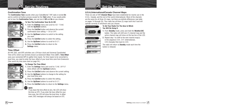 Set-up routines | Cobra Electronics MR F55 User Manual | Page 23 / 38