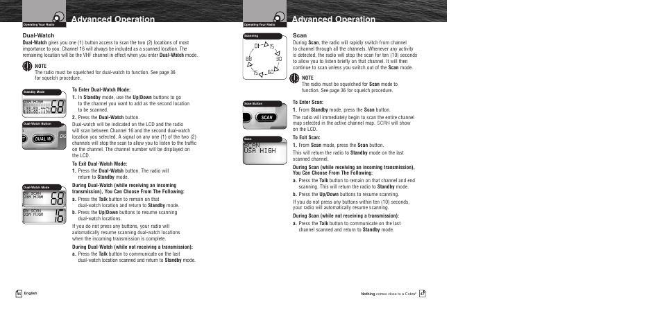 Advanced operation | Cobra Electronics MR F55 User Manual | Page 26 / 38