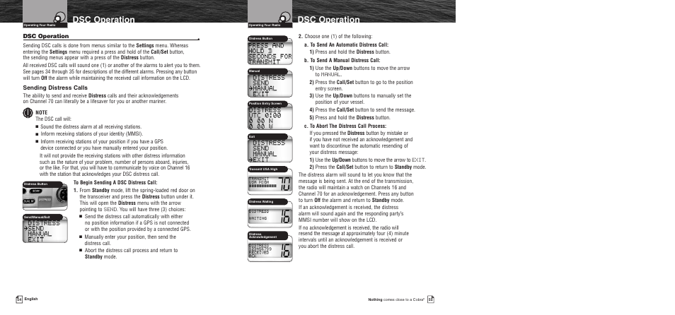 Dsc operation | Cobra Electronics MR F55 User Manual | Page 30 / 38