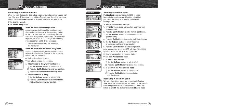 Dsc operation | Cobra Electronics MR F55 User Manual | Page 35 / 38