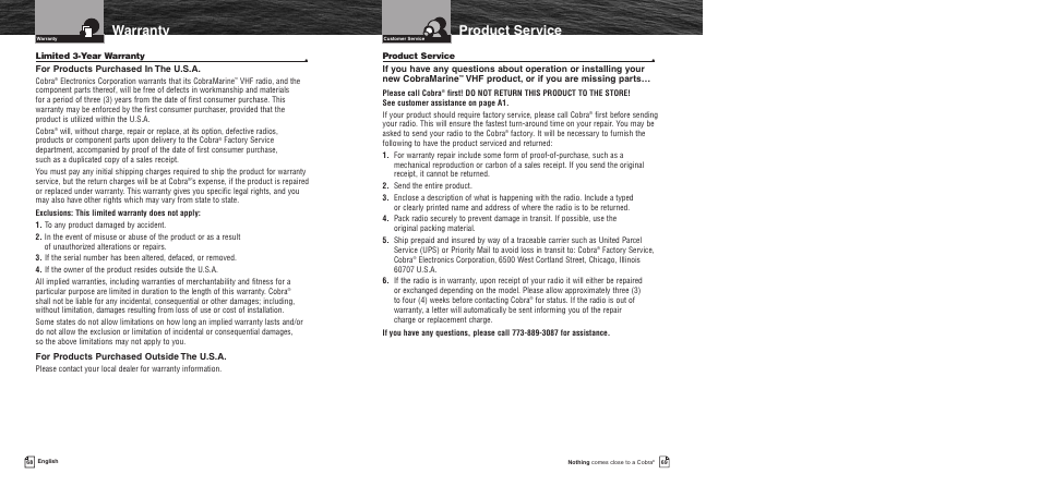 Maintenance 66 troubleshooting, Specifications, Maintenance troubleshooting specifications | Product service, Warranty | Cobra Electronics MR F55 User Manual | Page 37 / 38