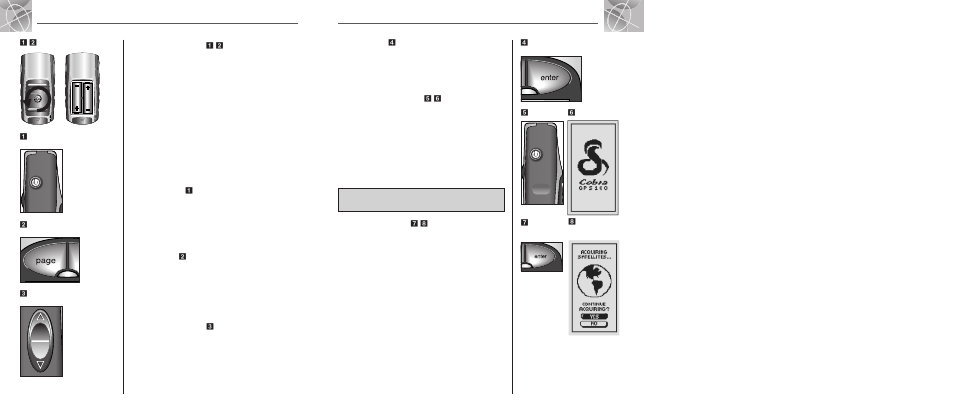 Installing batteries, Using the buttons, Turning the power on | Powersaver mode | Cobra Electronics GPS100 S User Manual | Page 6 / 27