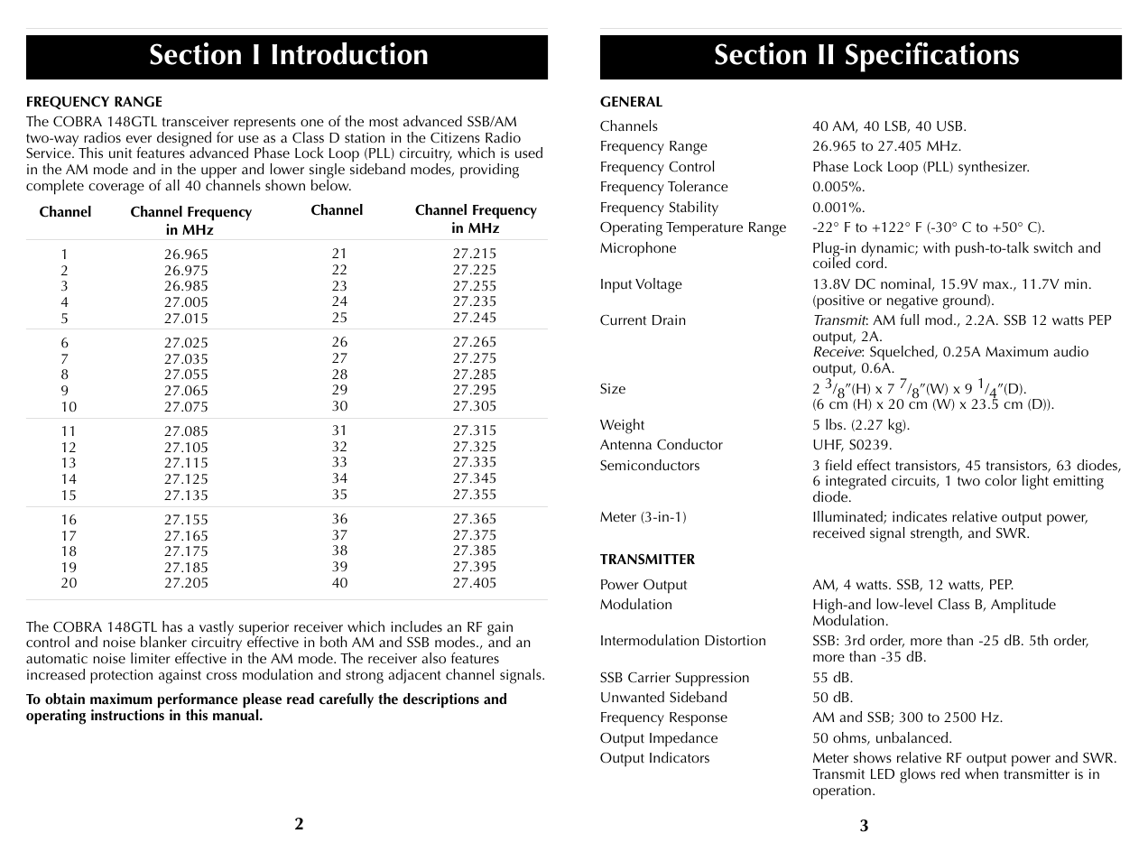 Cobra Electronics HH36ST User Manual | Page 3 / 24