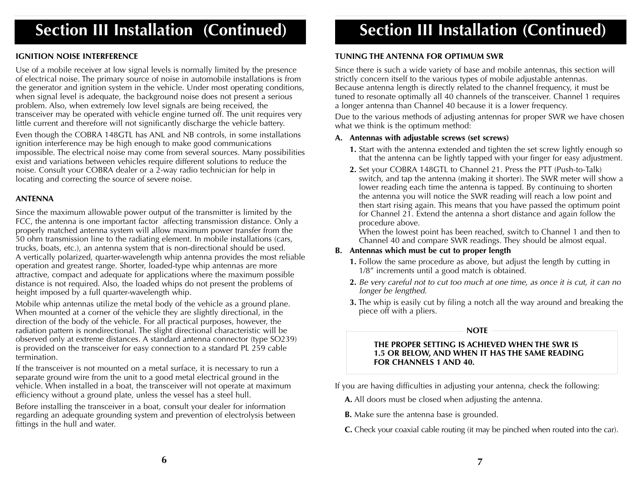 Cobra Electronics HH36ST User Manual | Page 5 / 24