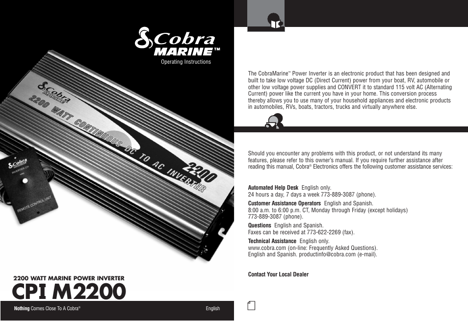 Cobra Electronics CPI M2200 User Manual | 16 pages