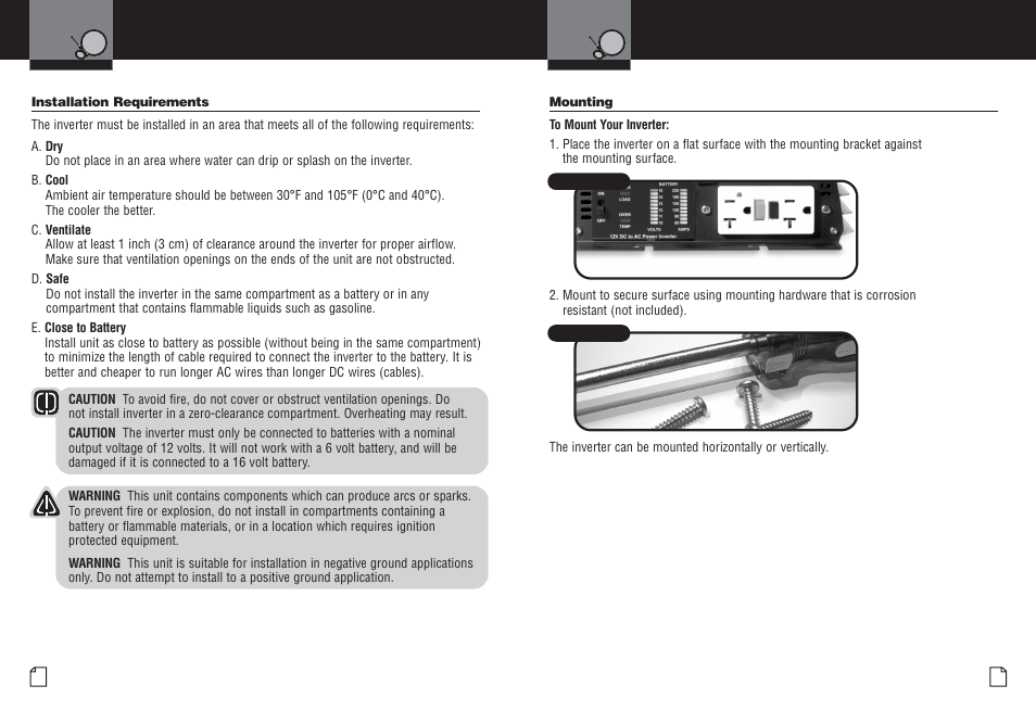 Mounting, Installation requirements | Cobra Electronics CPI M2200 User Manual | Page 6 / 16