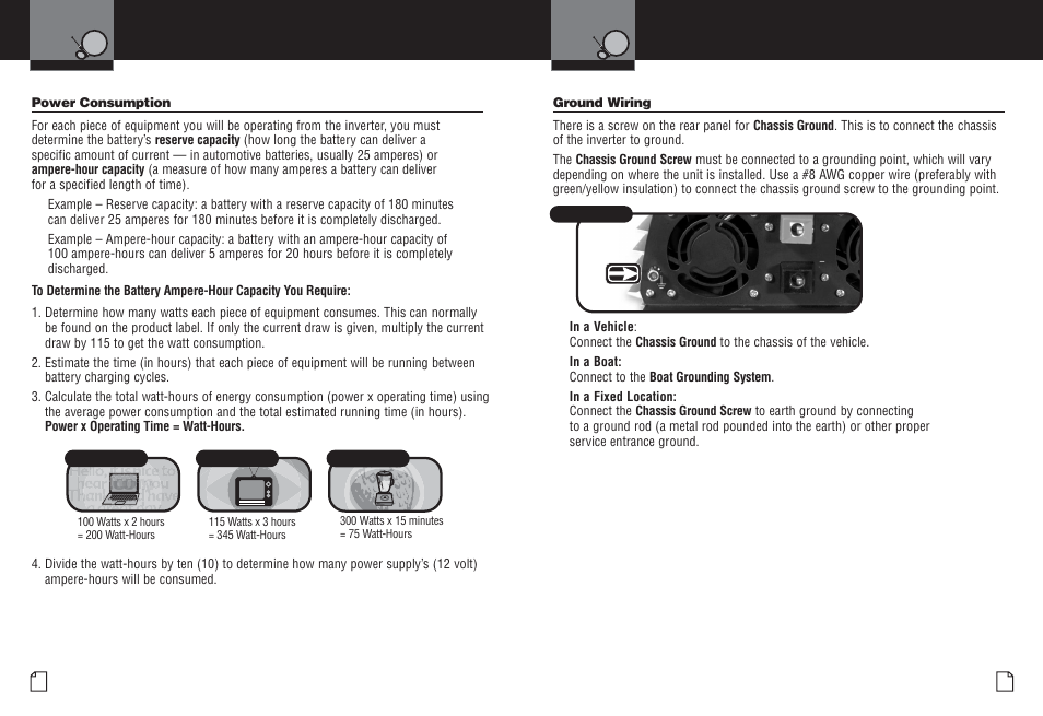 Power consumption, Ground wiring | Cobra Electronics CPI M2200 User Manual | Page 9 / 16