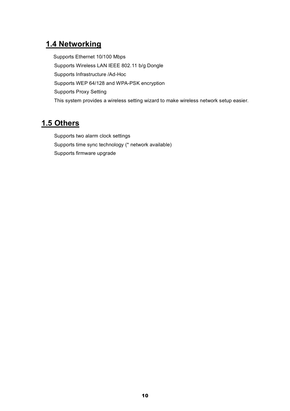 4 networking, 5 others | Cobra Electronics CIR 2000 A User Manual | Page 10 / 76