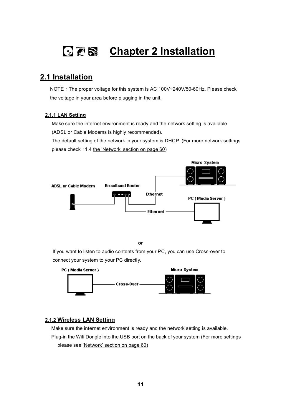 Chapter 2 installation, 1 installation | Cobra Electronics CIR 2000 A User Manual | Page 11 / 76