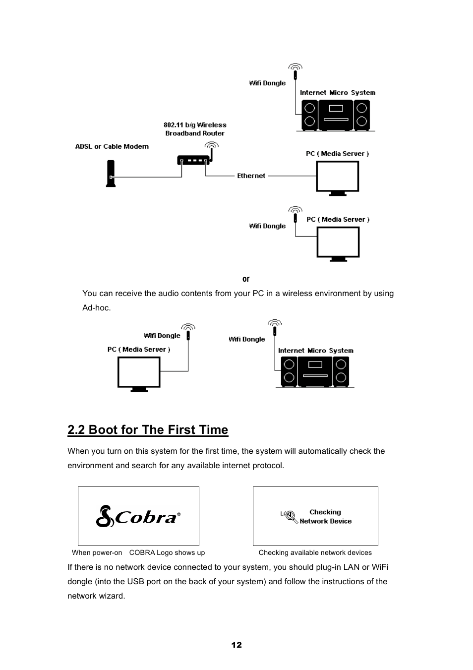 2 boot for the first time | Cobra Electronics CIR 2000 A User Manual | Page 12 / 76