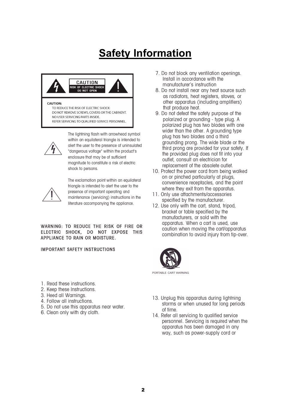 Safety information | Cobra Electronics CIR 2000 A User Manual | Page 2 / 76
