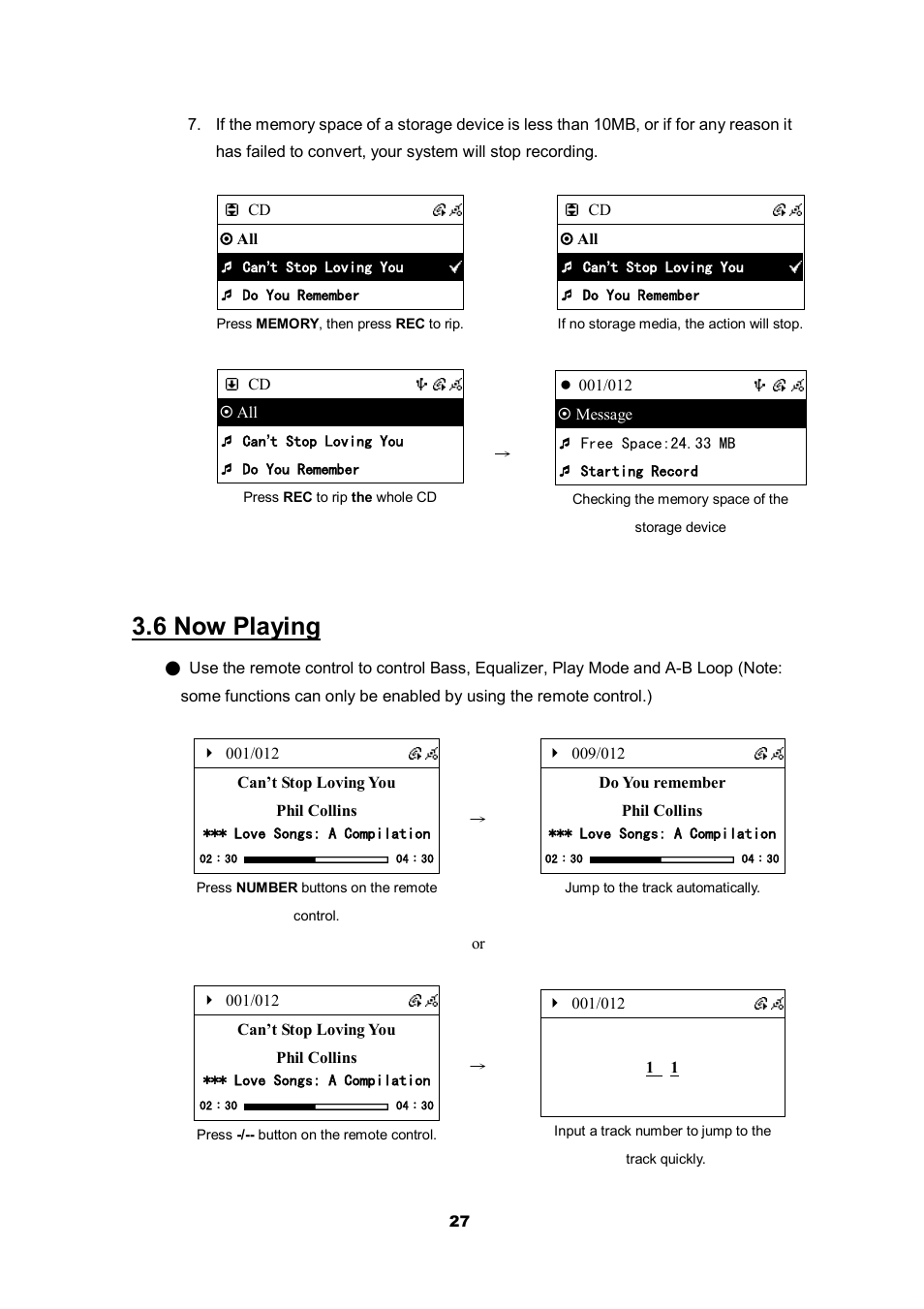 6 now playing | Cobra Electronics CIR 2000 A User Manual | Page 27 / 76