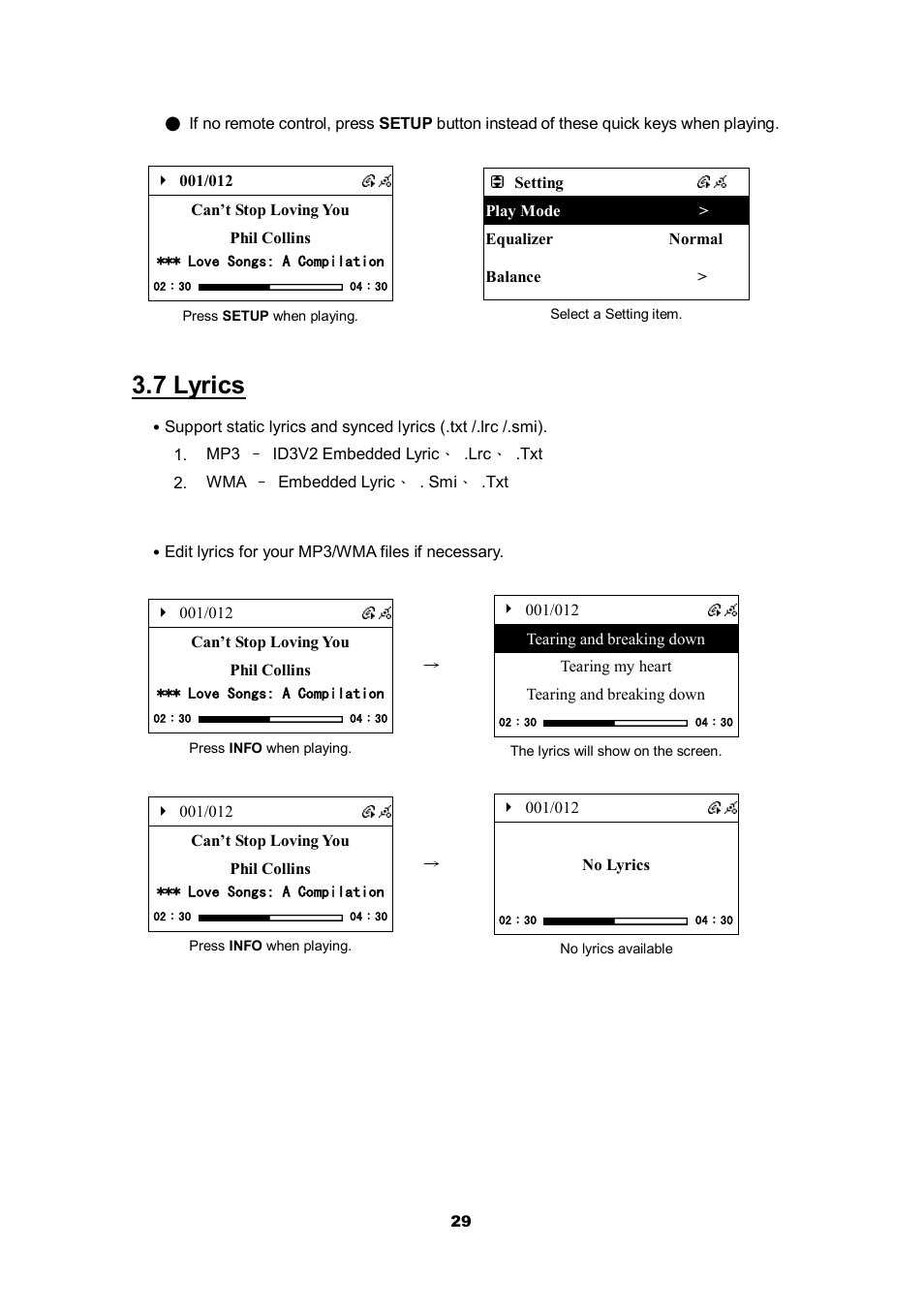 7 lyrics | Cobra Electronics CIR 2000 A User Manual | Page 29 / 76