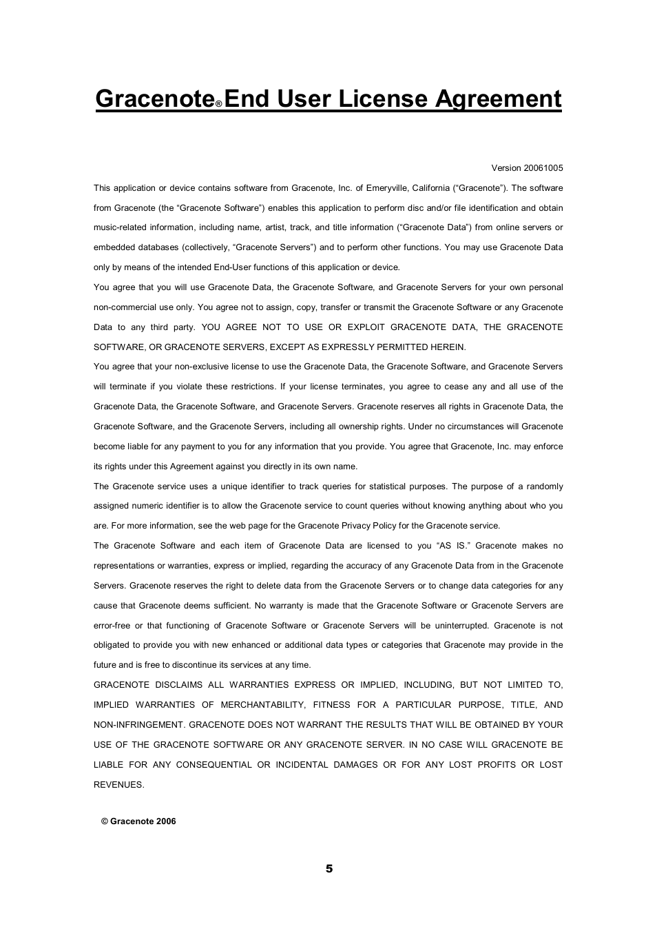 End user license agreement | Cobra Electronics CIR 2000 A User Manual | Page 5 / 76