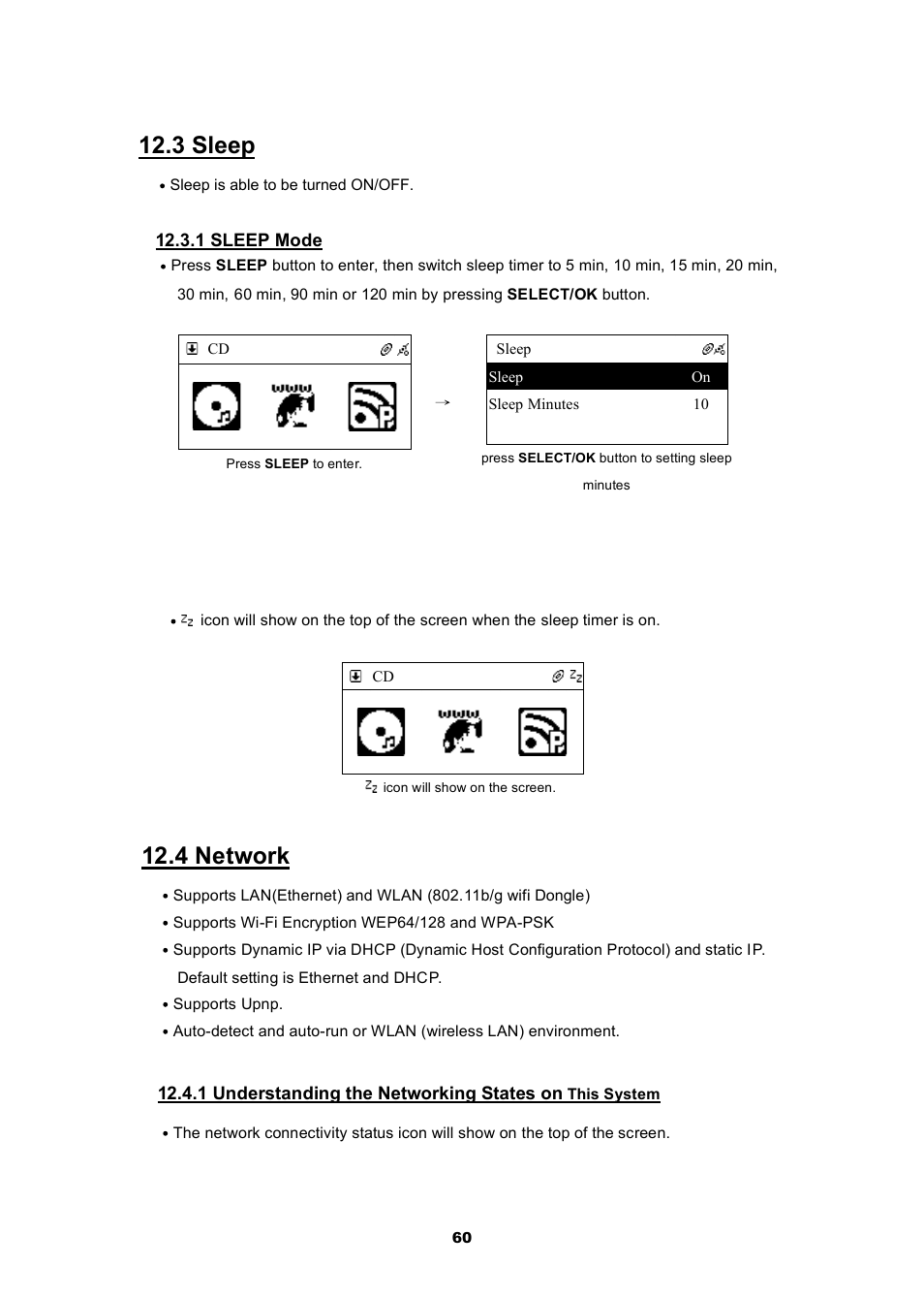 4 network, 3 sleep | Cobra Electronics CIR 2000 A User Manual | Page 60 / 76