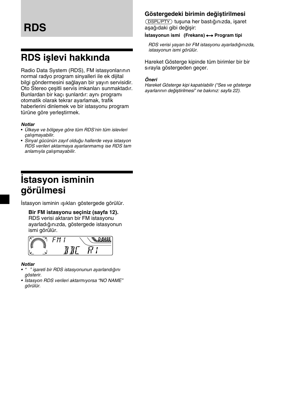 Rds işlevi hakkında, Istasyon isminin görülmesi | Sony XR-4200R User Manual | Page 104 / 152