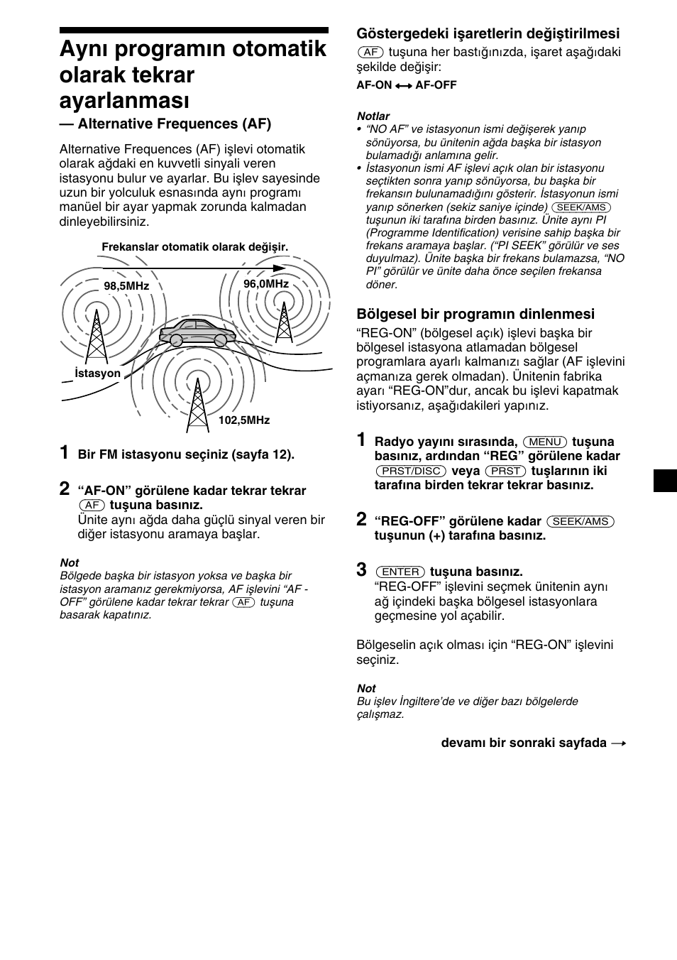 Aynı programın otomatik olarak tekrar ayarlanması | Sony XR-4200R User Manual | Page 105 / 152