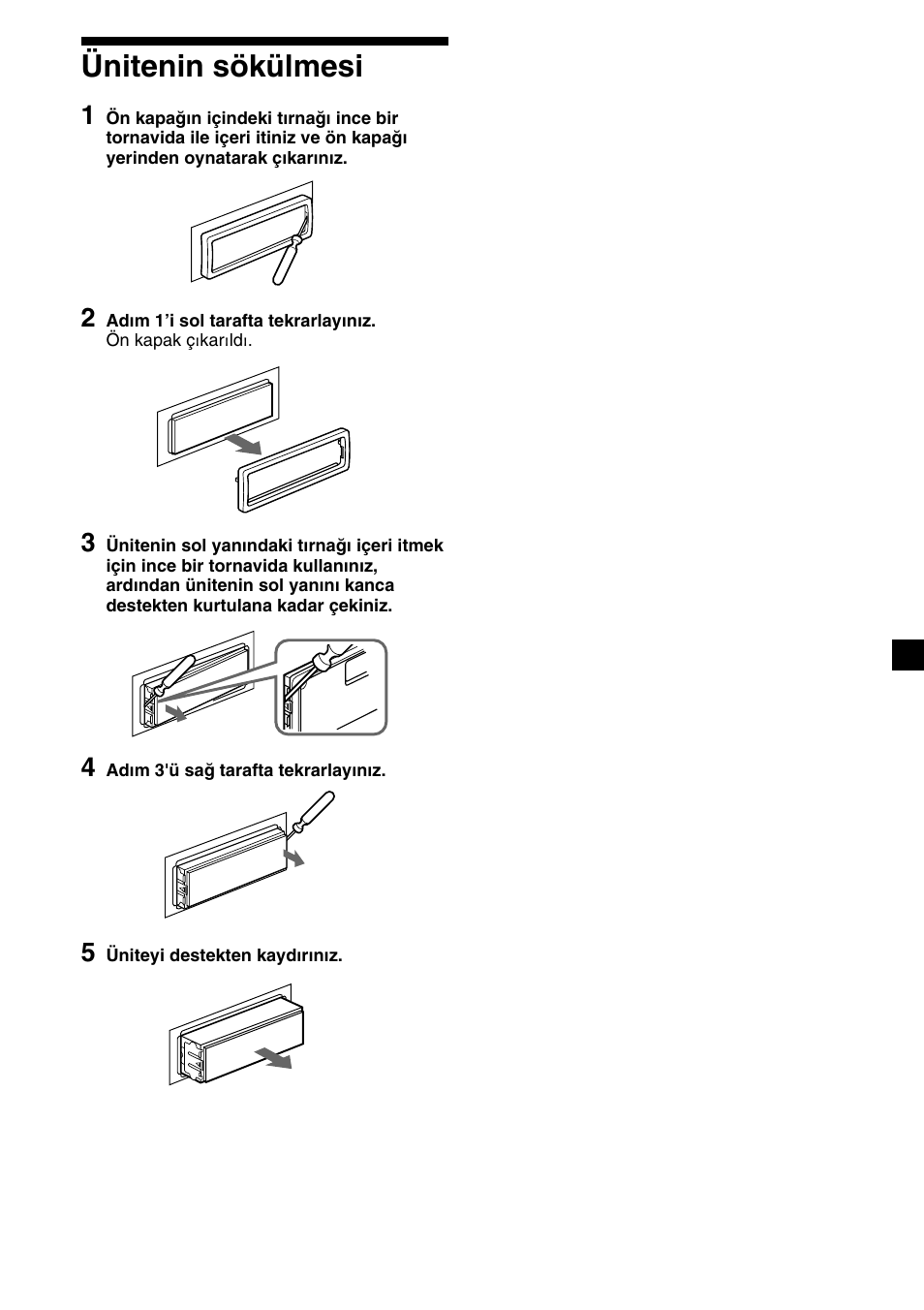 27 ünitenin sökülmesi | Sony XR-4200R User Manual | Page 117 / 152