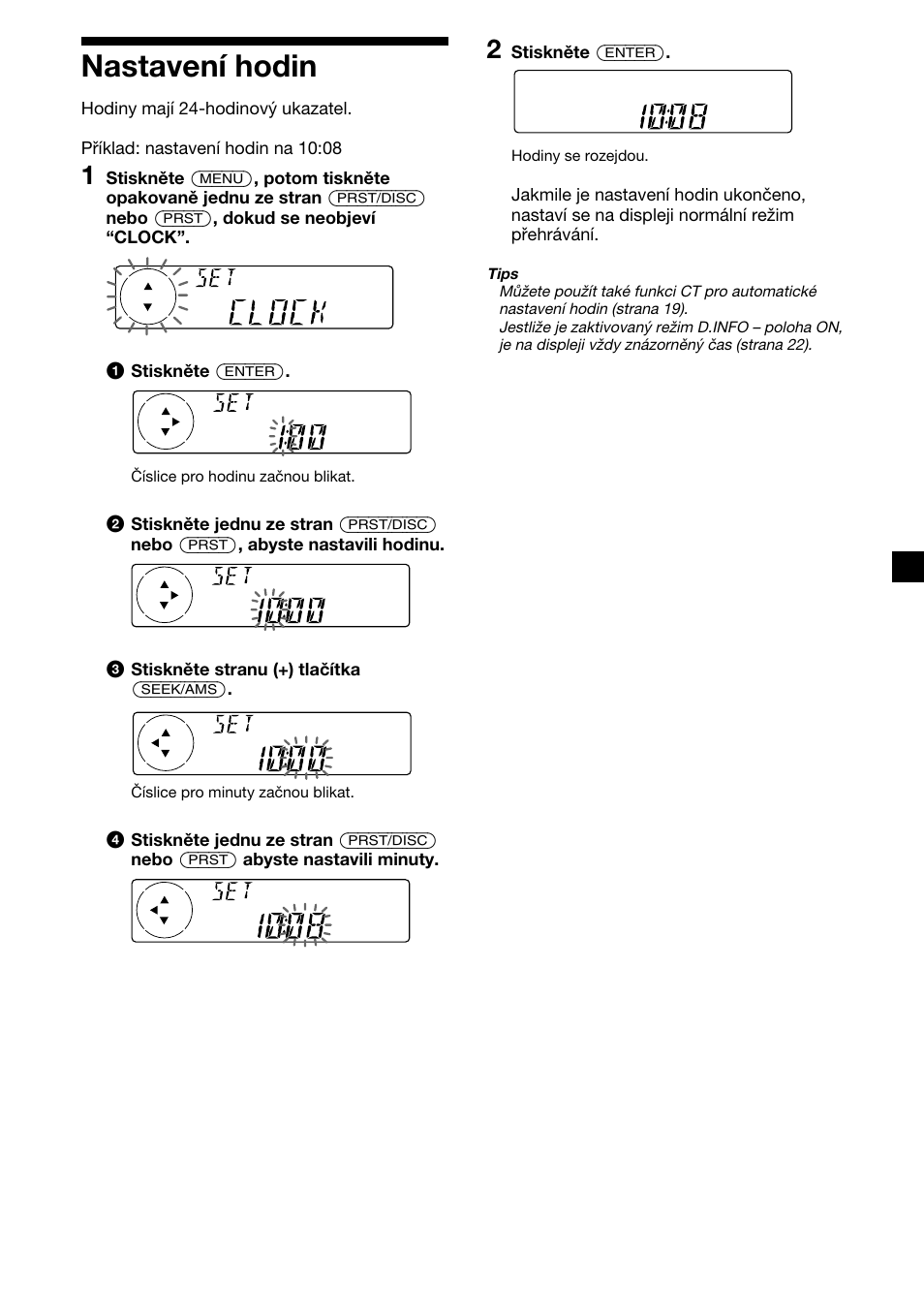 9nastavení hodin | Sony XR-4200R User Manual | Page 39 / 152