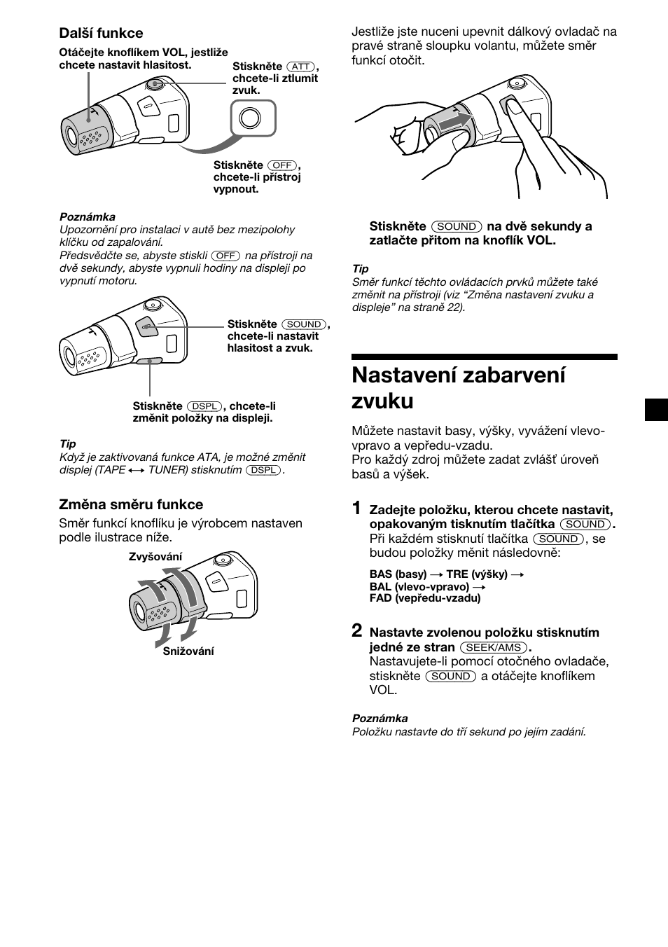 Nastavení zabarvení zvuku | Sony XR-4200R User Manual | Page 51 / 152