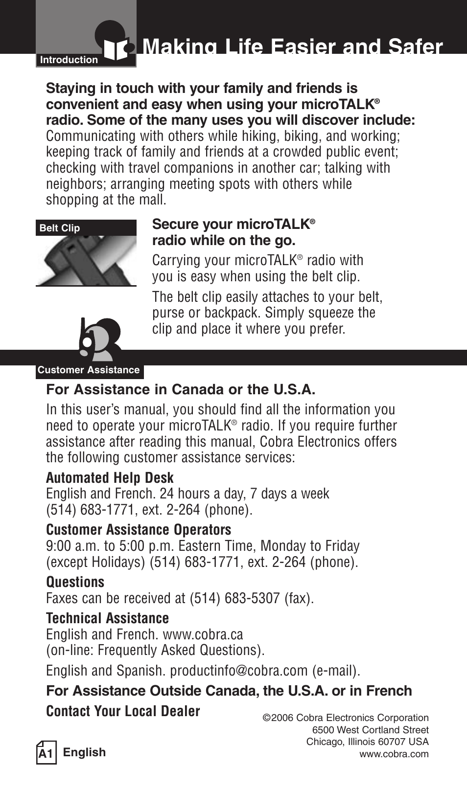 Making life easier and safer | Cobra Electronics LI 6000WXC User Manual | Page 2 / 19