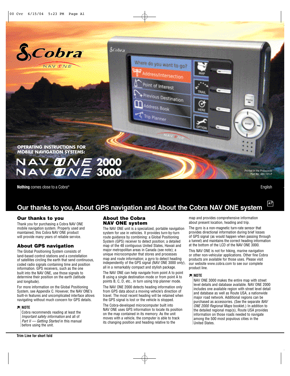Cobra Electronics 2000 User Manual | 105 pages