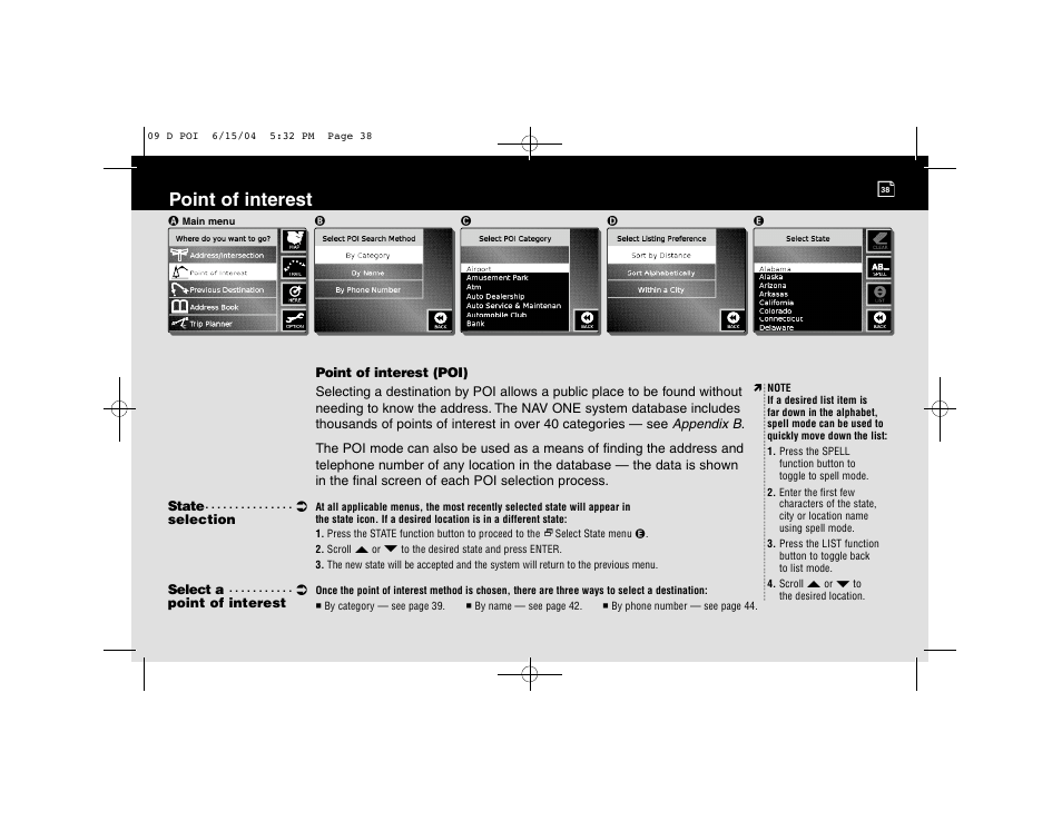 Point of interest | Cobra Electronics 2000 User Manual | Page 57 / 105