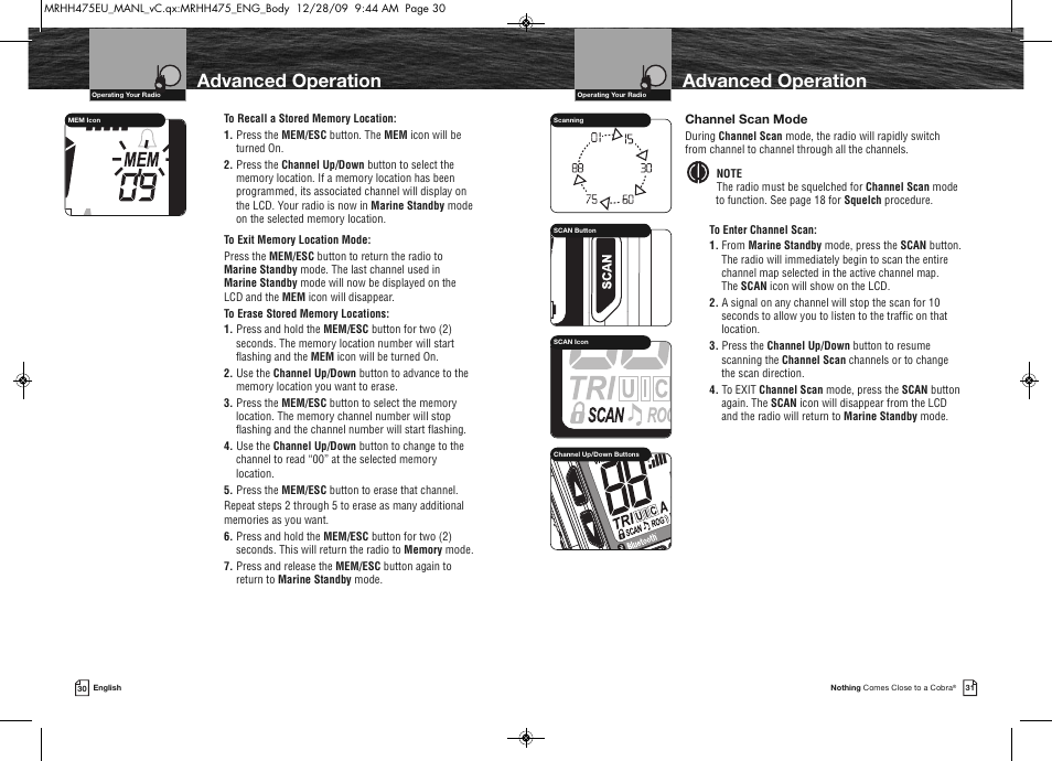 Advanced operation | Cobra Electronics MRHH475FLTBTEU User Manual | Page 18 / 33