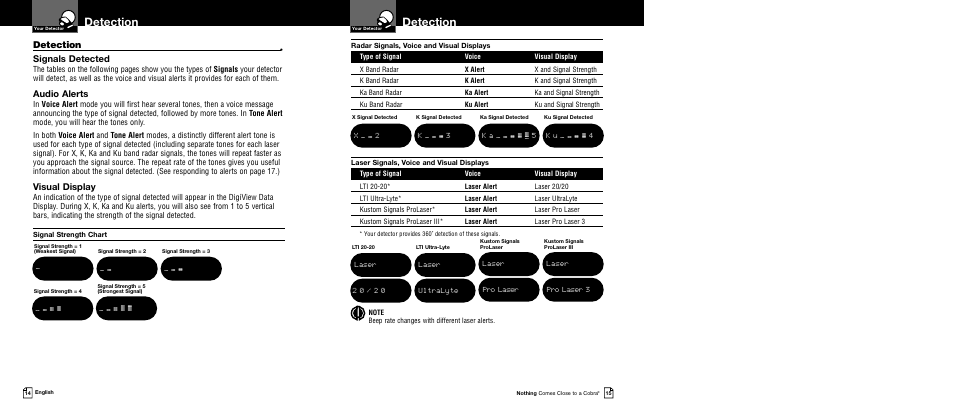 Detection | Cobra Electronics XRS 9540 User Manual | Page 10 / 15