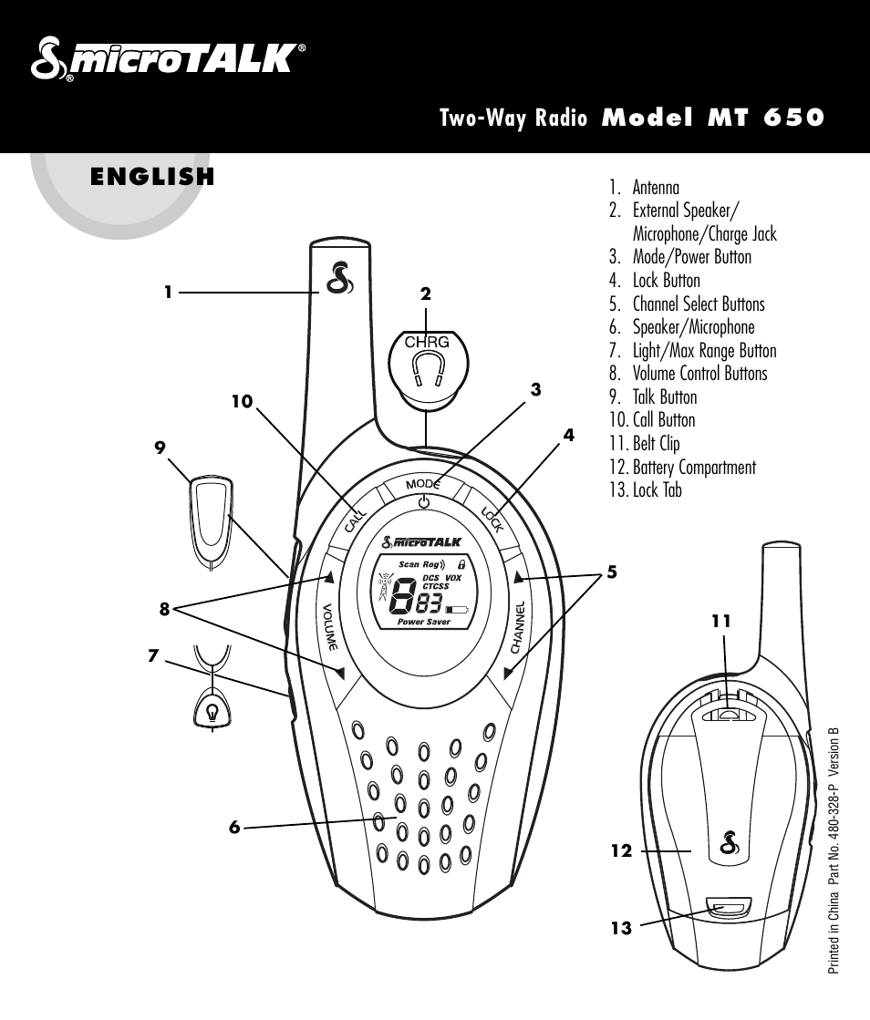Cobra Electronics microTALK 650 User Manual | 12 pages