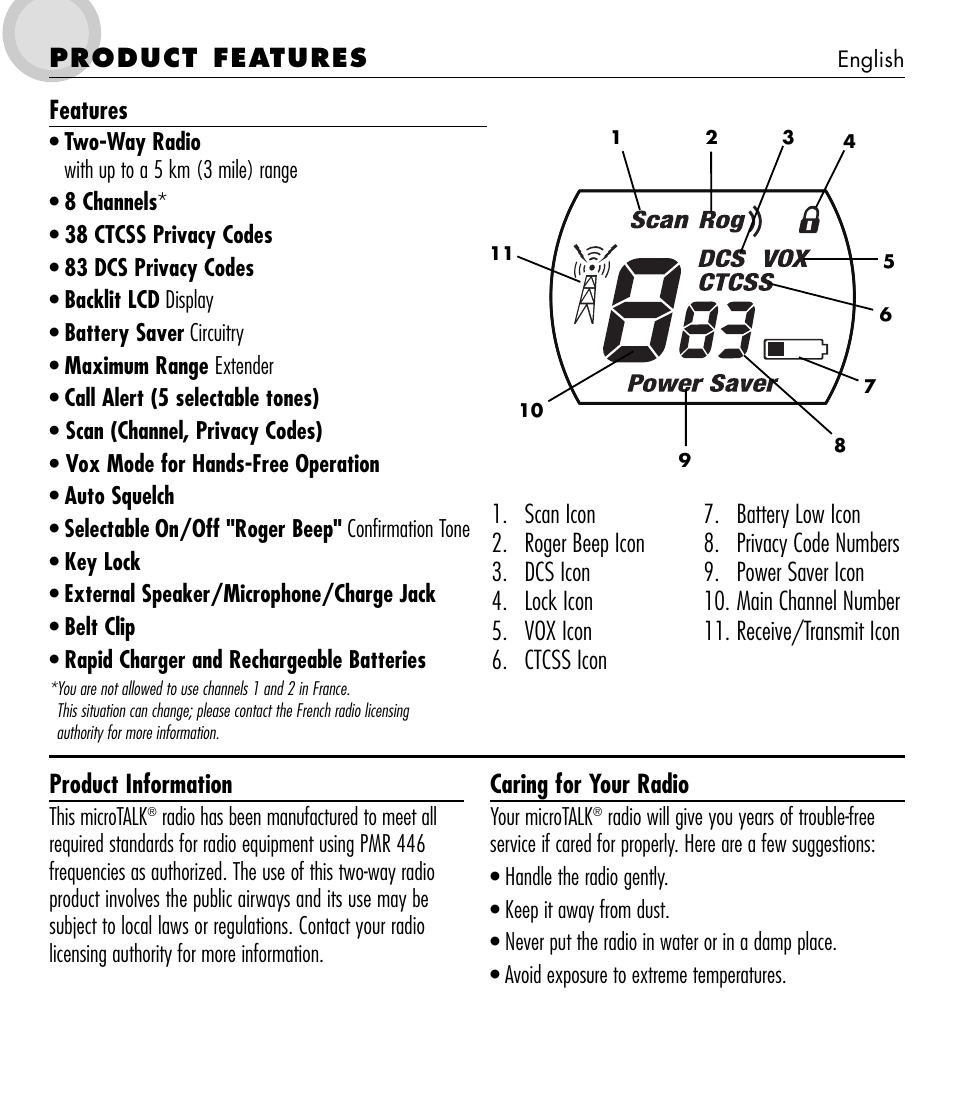 Cobra Electronics microTALK 650 User Manual | Page 2 / 12