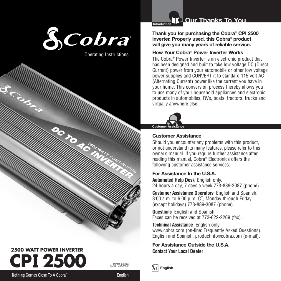 Cobra Electronics CPI-2500 User Manual | 14 pages