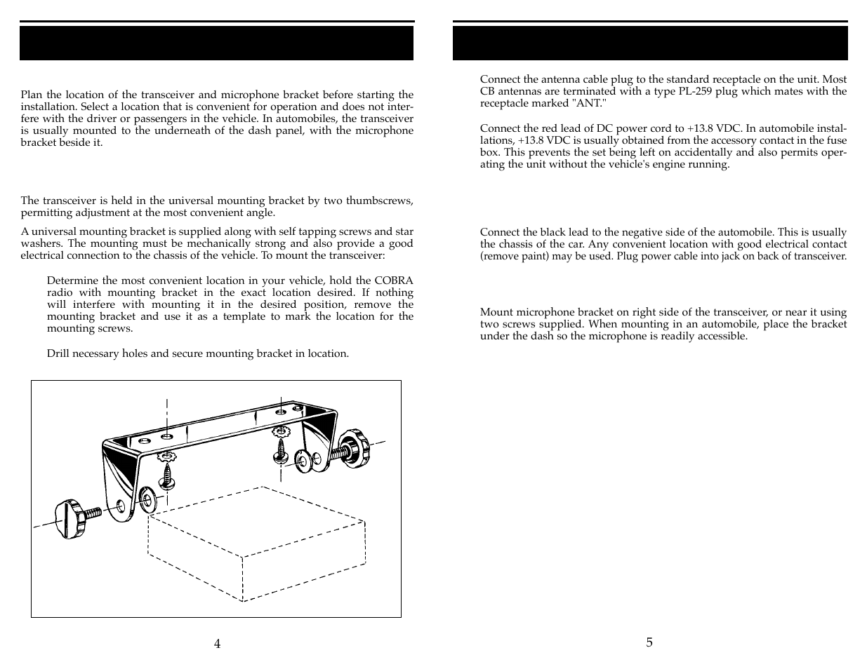 Installation (cont.), Installation | Cobra Electronics 25 LTD ST User Manual | Page 4 / 11